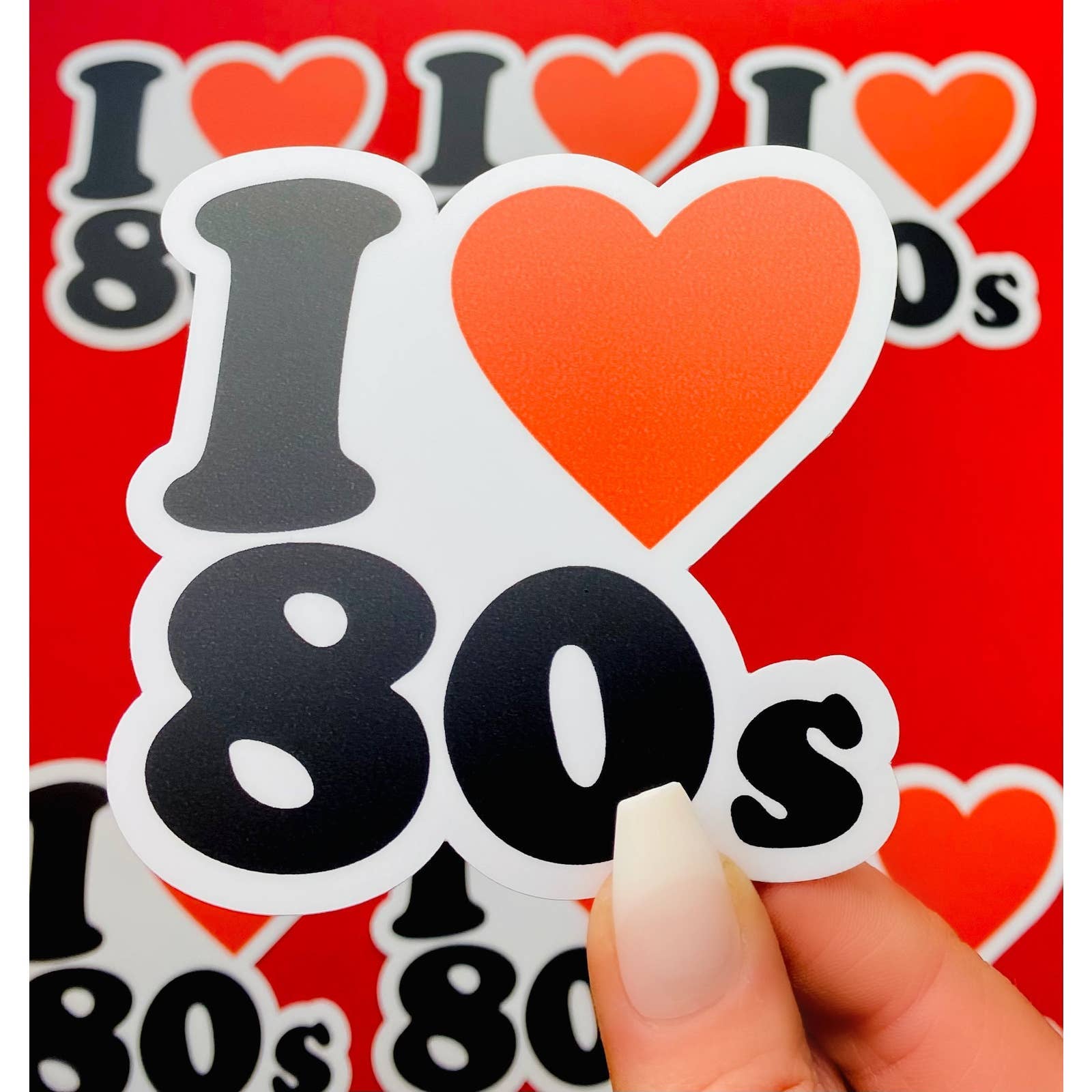 Otto's Grotto - Wholesale Sticker - I Love The Eighties Sticker Love The 80s Retro Vintage