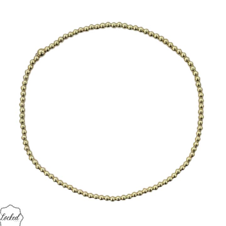 Klassisk 2mm Guldpläterad Pärlad Bas för wholesale av Locked by Lula 'n' Lee
