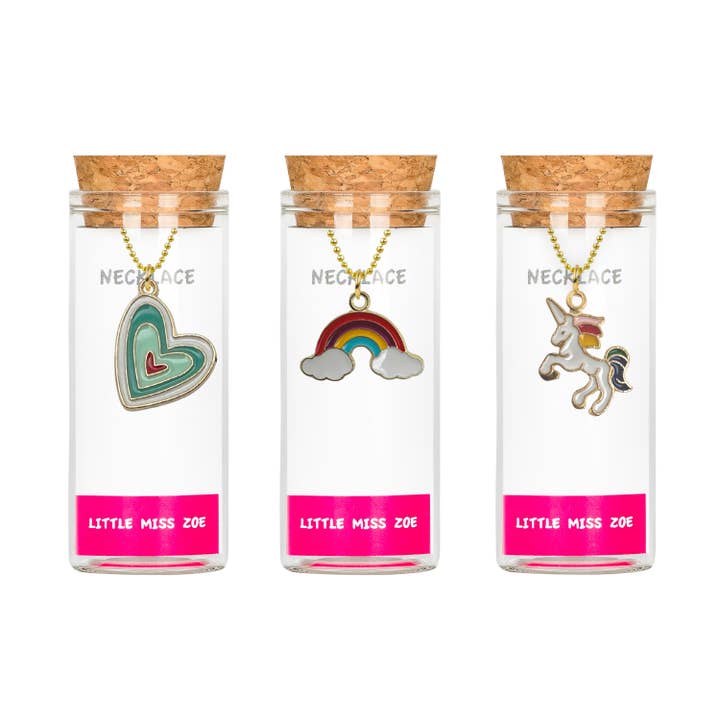 Little Miss Zoe - Wholesale Kids Necklace - Kids - Kids Charm Necklace in a glass bottle - Collection Set2