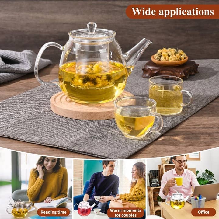 VIGOR - Wholesale Tea Pot - Heat Resistant Borosilicate Glass teapot Blooming and Loose4