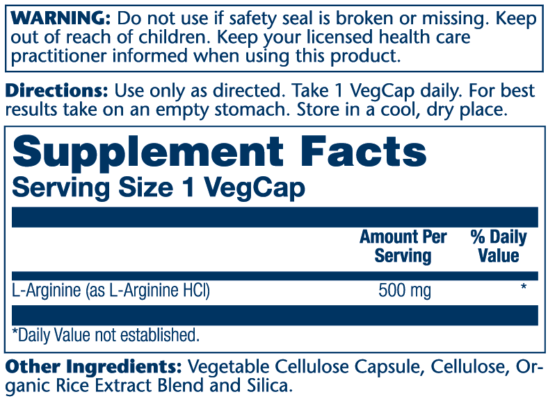 Solaray - Wholesale Oral Supplement/Vitamin - L-Arginine, Free Form 500mg1