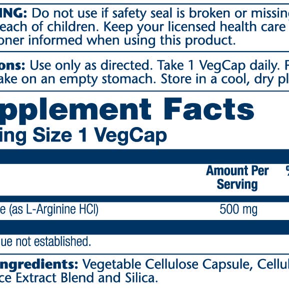 Solaray - Wholesale Oral Supplement/Vitamin - L-Arginine, Free Form 500mg1