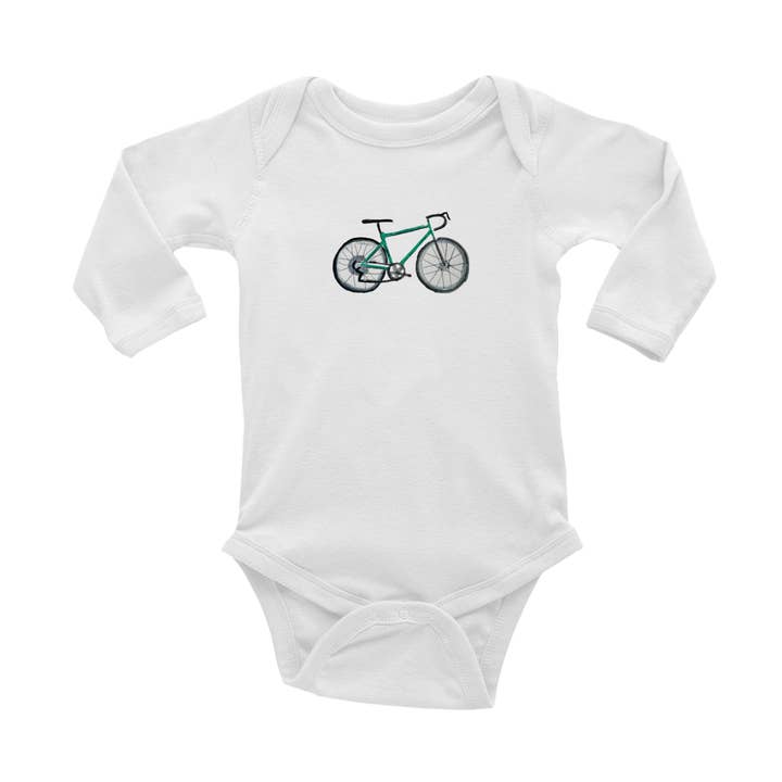 racefiets baby snap up lange mouw voor wholesale door Tina Labadini Designs