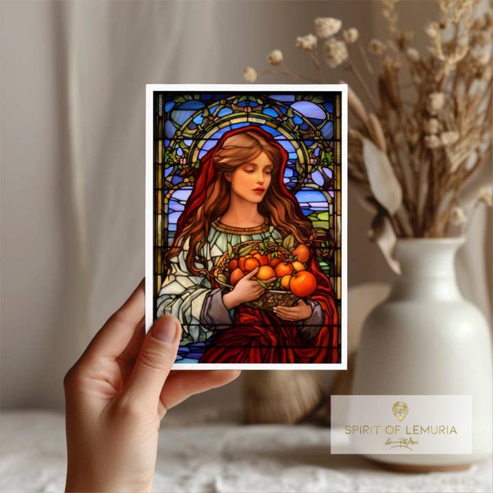 Mary Magdalen, Isle of Apples - Blank Greeting Card for wholesale by Spirit of Lemuria