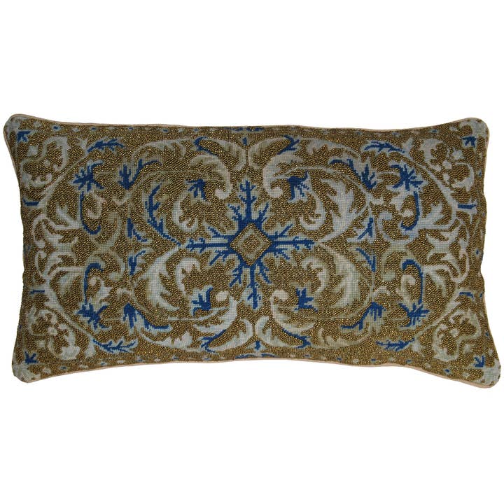 Provence Home - Wholesale Throw/Decorative Pillow - Hand-Made Beaded Needlepoint Decorative Pillow
