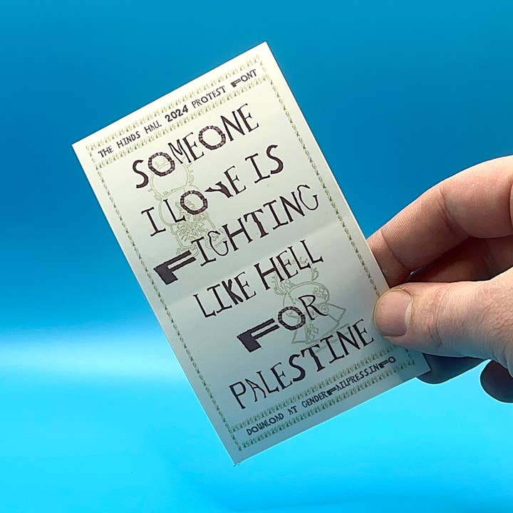 Sticker - SOMEONE I LOVE IS FIGHTING LIKE HELL FOR PALESTINE for wholesale by GenderFail