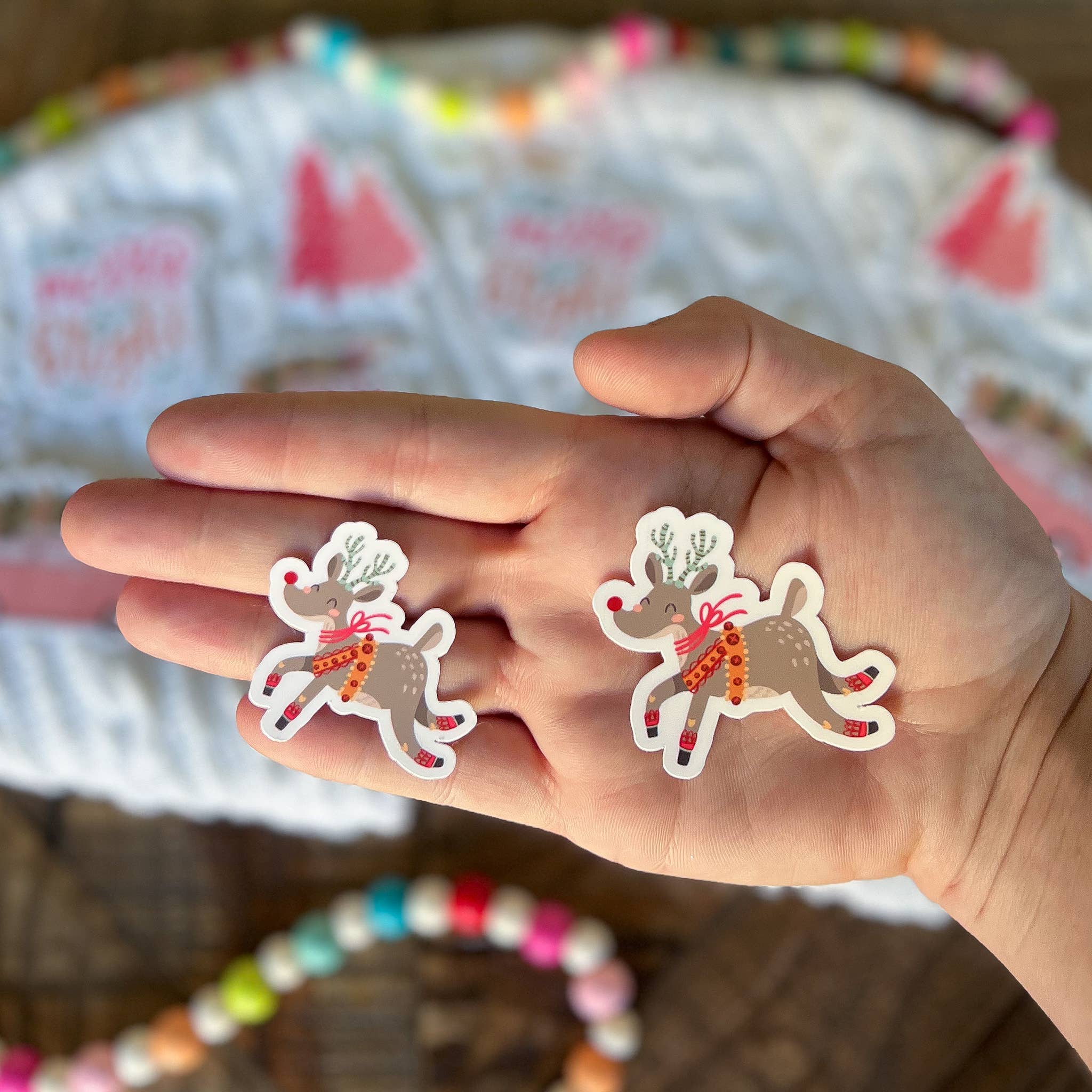 Little Turkey Shoppe - Vente Autocollant - Autocollant de Noël en vinyle Boho Pink0