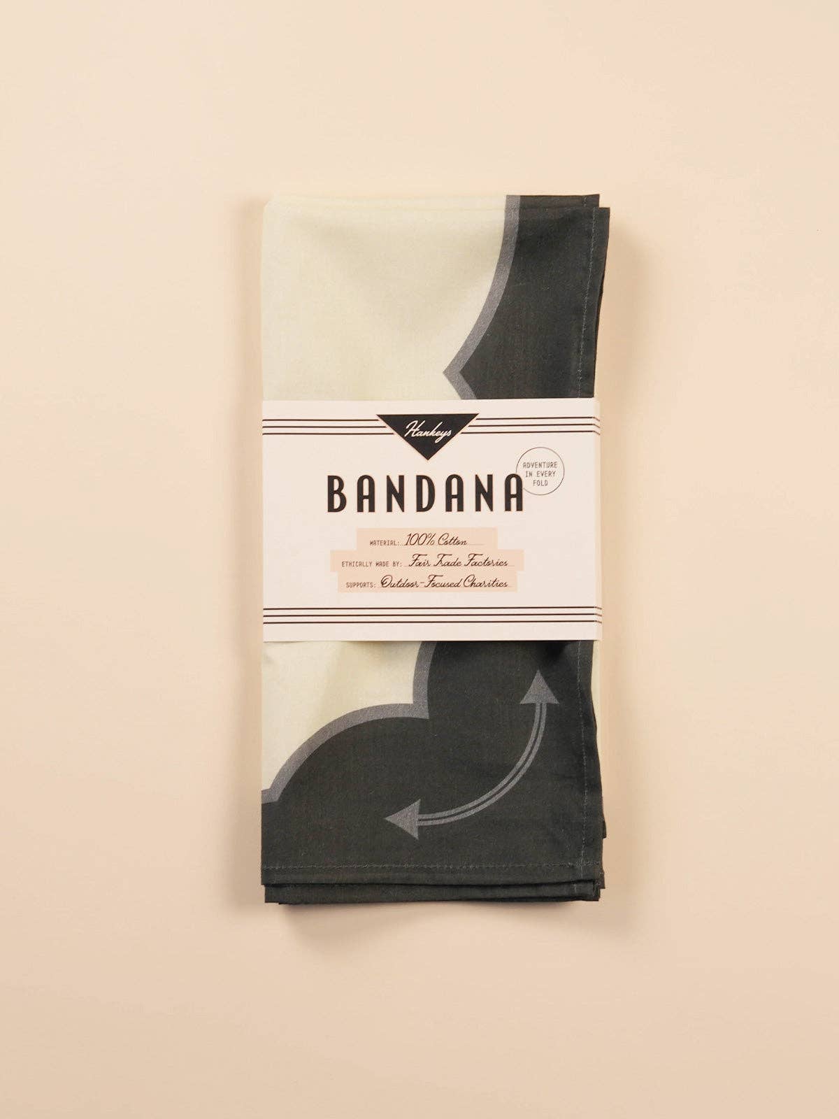 Hankeys - Wholesale Bandana - Unisex - Coal Dust & Cream Bandana2