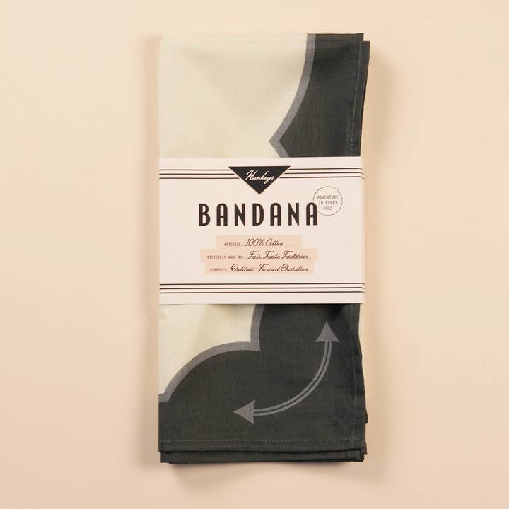 Hankeys - Wholesale Bandana - Unisex - Coal Dust & Cream Bandana2