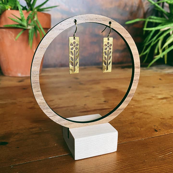 Seeds - Vendita all'ingrosso Orecchini pendenti - Orecchini Waconia | Ciondoli in ottone con fiore, piume, uccello e mezzaluna1