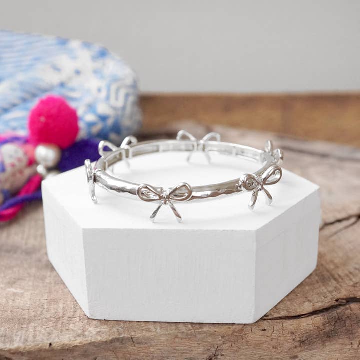 PennyLine inc - Wholesale Bangle Bracelet - Bow Bangle Bracelet - Gold Silver Tone