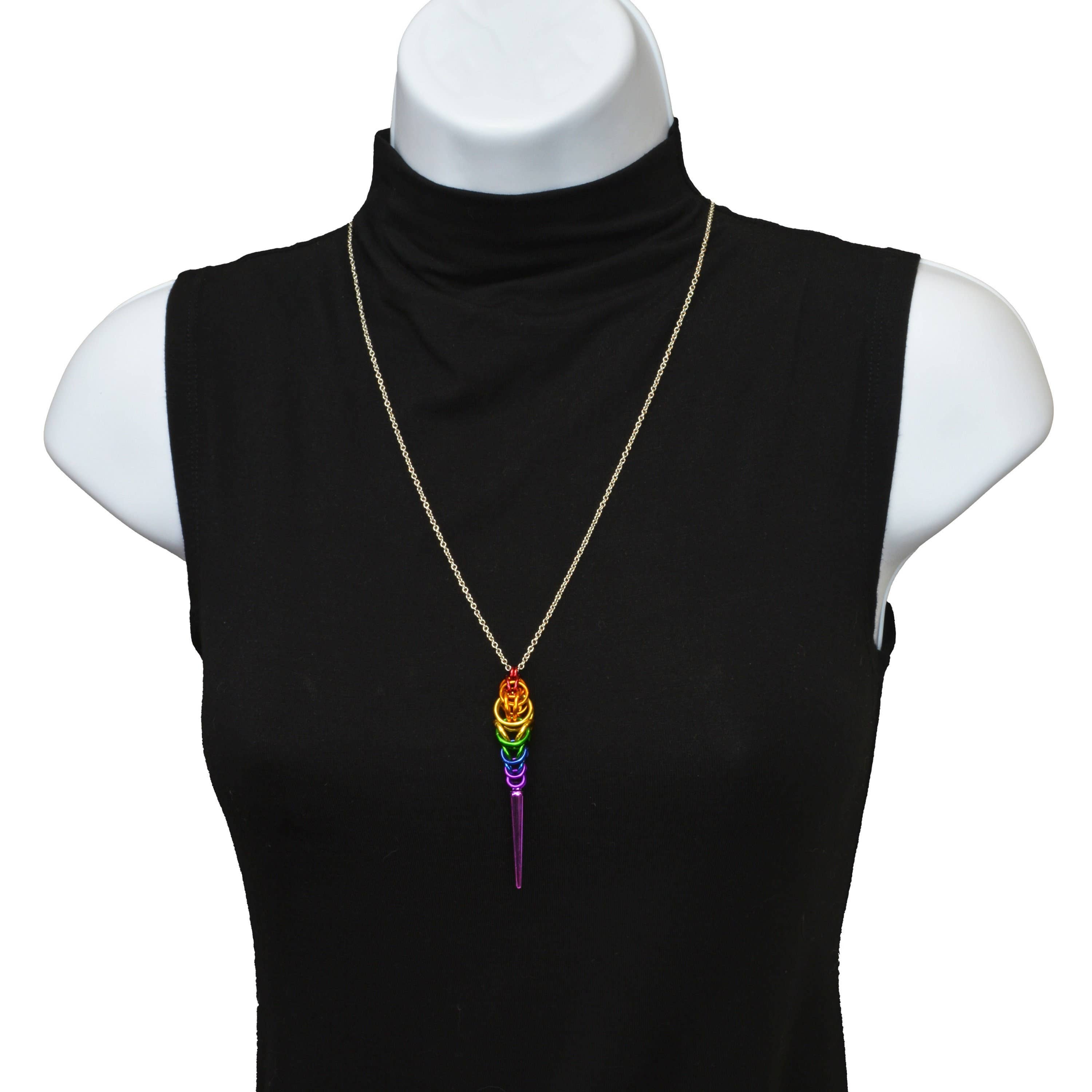 Rebeca Mojica Jewelry - Wholesale Pendant/Charm Necklace - LGBTQ Rainbow Pride - Spike Pendant3