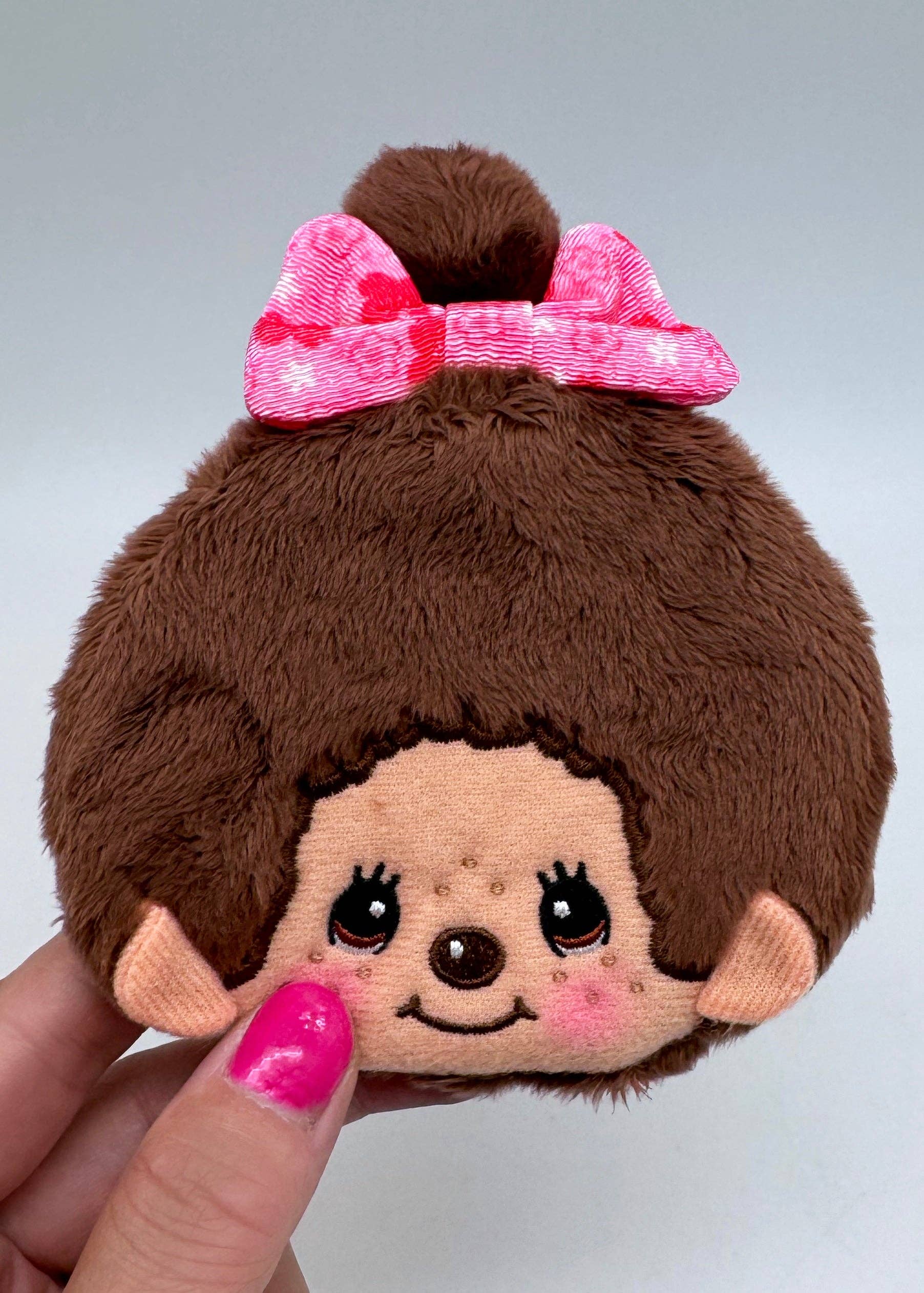 LASR - Wholesale Coin Purse - Women's - Monchhichi-Chan Floral Bow Plush Coin Bag in Brown1