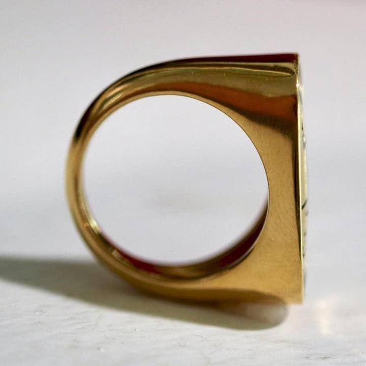 BoneNE, LLC - Vendita all'ingrosso Anelli con sigillo - Anello a forma di cartouche Ramses II, placcato oro1