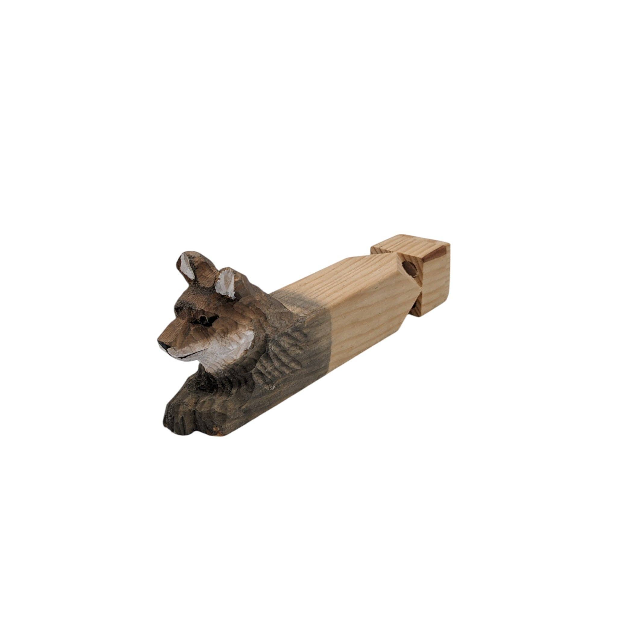 Crossroads Distributing - Wholesale Wood Toy - Kids - Hand Carved Wolf Wood Whistle0