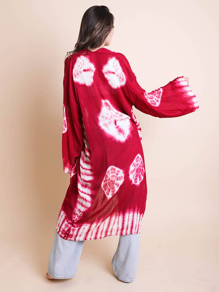 Leto Accessories - Wholesale Kimono - Women's - Versatile Tie-Dye Longline Wrap – Boho Vibes 🌀1