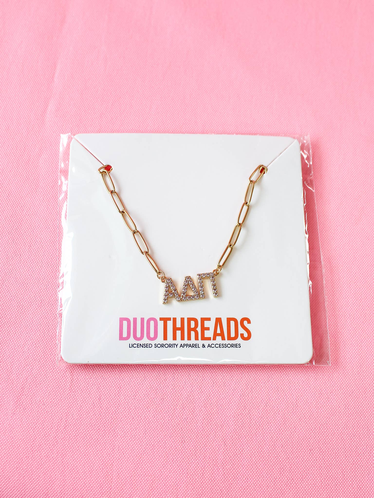 Duo Threads - Wholesale Pendant/Charm Necklace - Rhinestone Sorority Necklace1