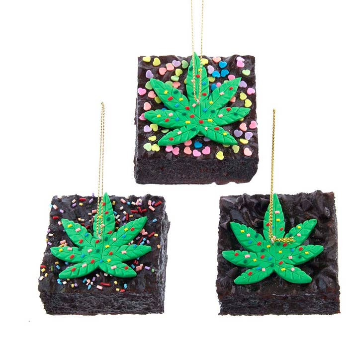 Kurt S. Adler, Inc. - Wholesale Ornament - 2.75"CANNABIS BROWNIE W/SPRNKLES 3A