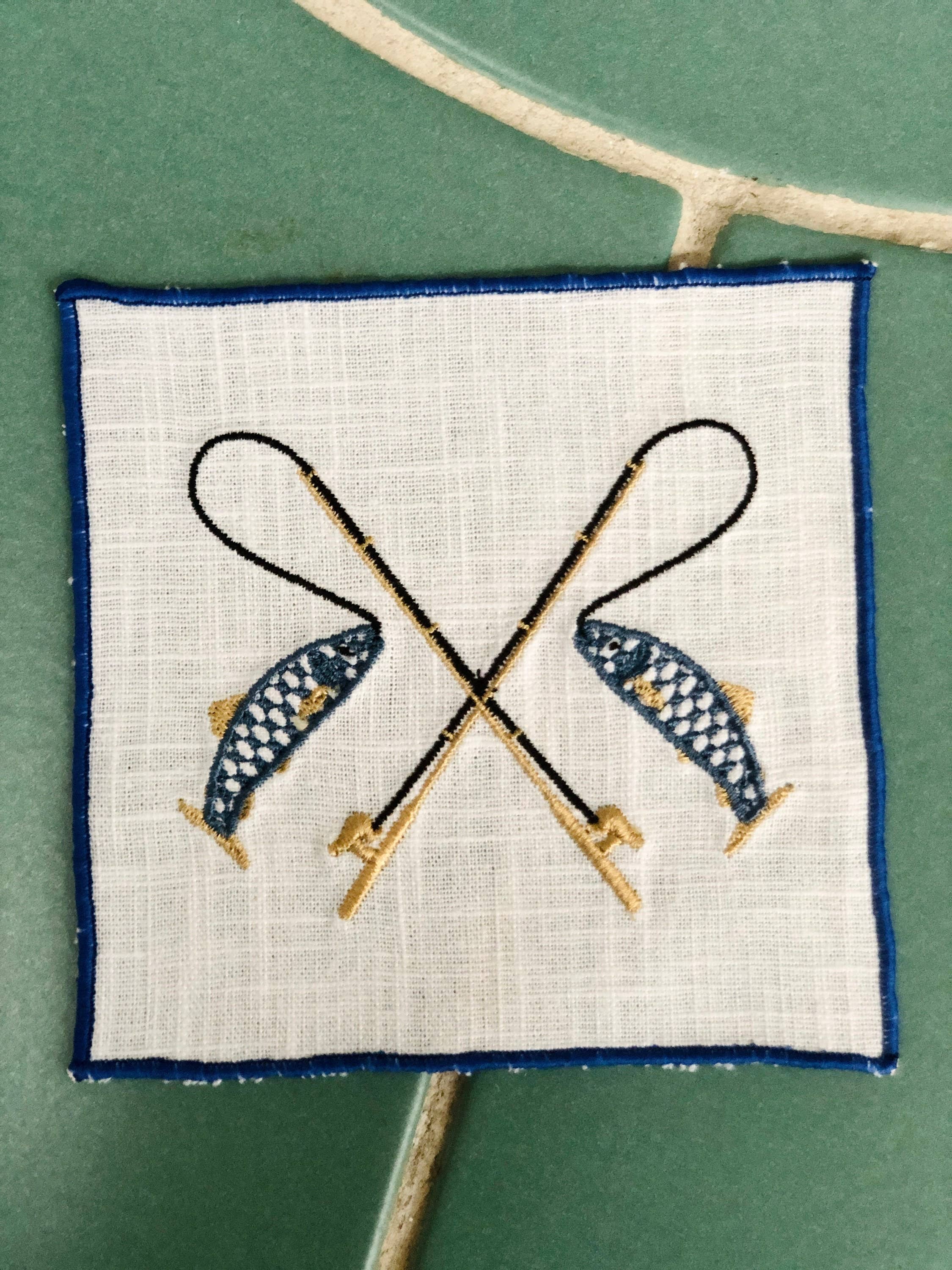 Belle Linen - Vendita all'ingrosso Tovaglioli da tavola in stoffa - Set di 4 o 6 tovaglioli cocktail in lino ricamati con tema pesca8