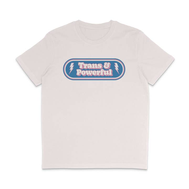 Trans & Powerful Retro Pride Shirt for wholesale by Rainbow & Co