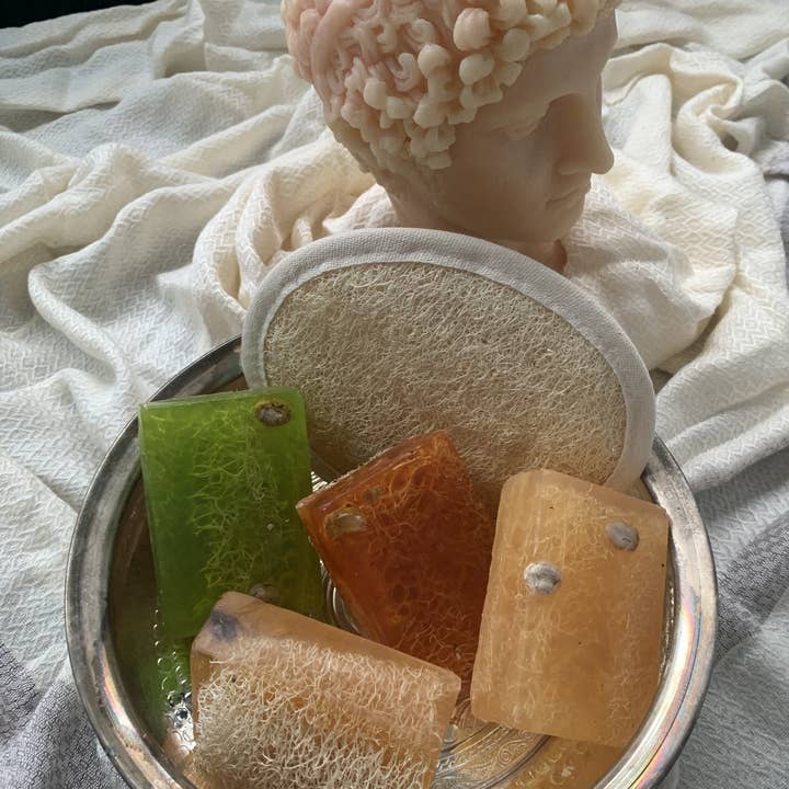 Levant’s Naturals - Wholesale Bar Soap - Exfoliating Loofah Soap Bar, Luffa Soap, 100% Handmade Soap - Nourishing, Hydrating, Moisturizing Soap For Face and Body - Glycerin Soap With Loofah Inside - GREAT For Sensitive Skin, 4.2 Oz.