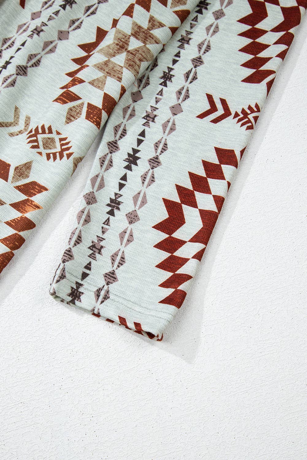 Brown Western Aztec Printed Open Front Long Cardigan for wholesale on Faire4