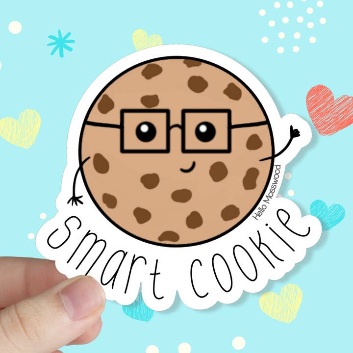 Autocollant en vinyle Smart Cookie pour la vente par Hello Mosswood