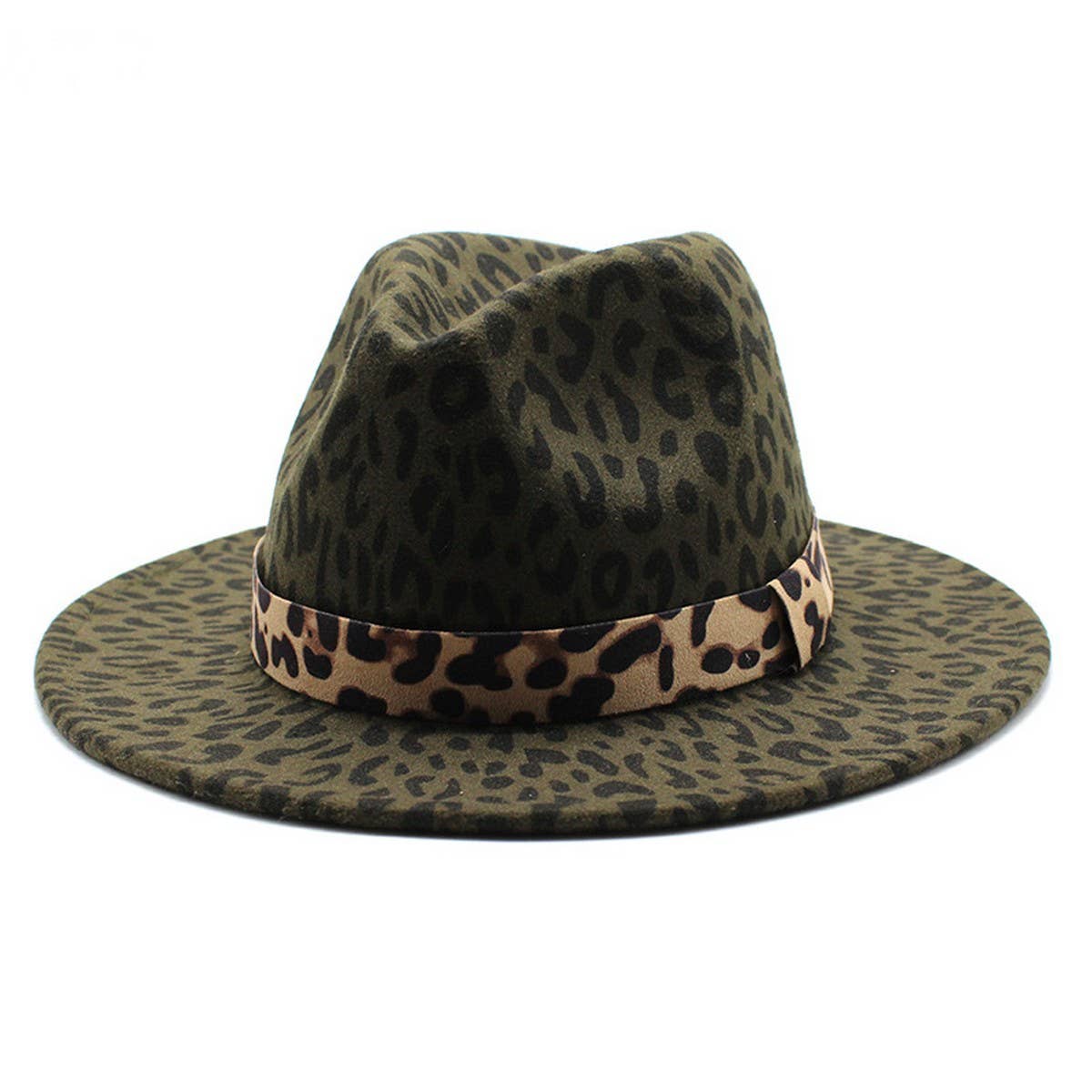 DOUBLJU - Wholesale Fedora - Unisex - FASHIONABLE NEW LEOPARD PRINT FEDORA HAT_CWAH26743