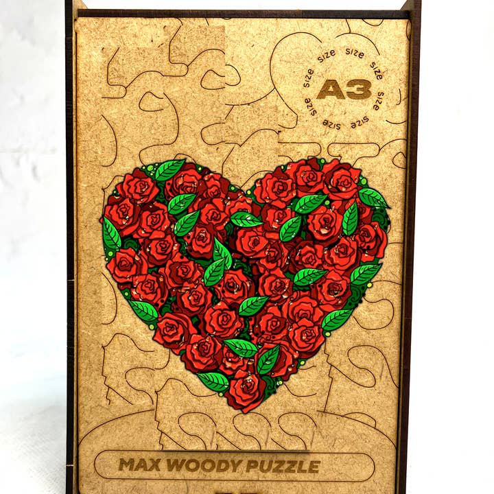 Wood Jigsaw Puzzle Adults & Kids Heart L Size 100+ pcs for wholesale by Max Woody™