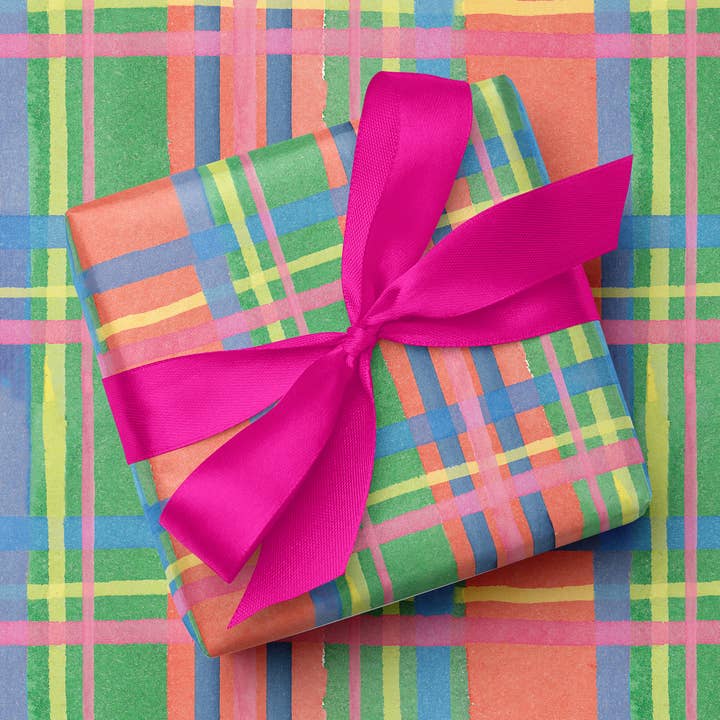 Akvarel Forårsternet Gavepapir | Ternet Indpakningspapir for engroshandel hos Gert & Co