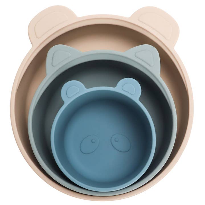 Ali+Oli - Wholesale Snack Box - Kids & Baby - Ali+Oli (3pc) Stackable Snack Bowl Set ( Blue Horizon)