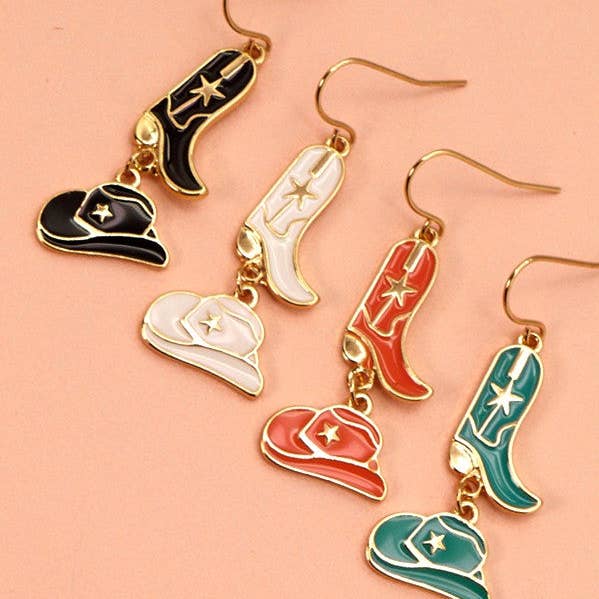 JOSSLYN by wall to wall - Wholesale Dangle Earrings - HAT BOOTS DROP EARRINGS | 31E22480