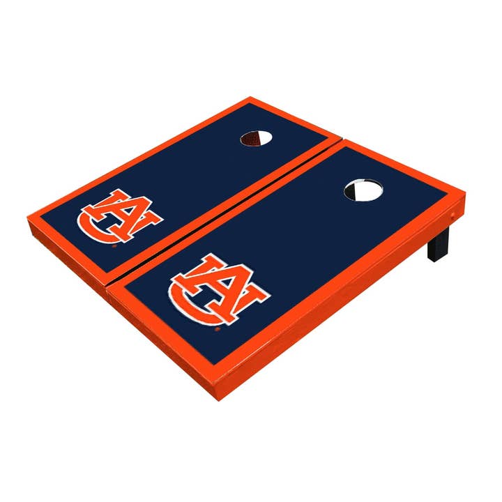 Ensemble de cornhole tout temps Auburn Tigers Navy avec bordure assortie pour la vente par Skip's Garage