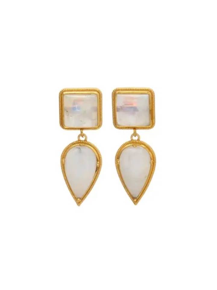 Brincos Isabela Moonstone por atacado de www.decoletthelabel.com