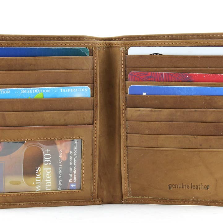 Leather Impressions Inc – Carteira – Homem por atacado – Hipster de couro de vaca de grão superior Bacci W/8982