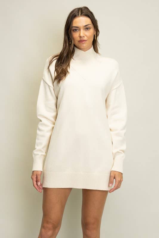 Heyson - Wholesale Dress - Women's - JOD1269 Mock Neck Sweater Mini Dress1