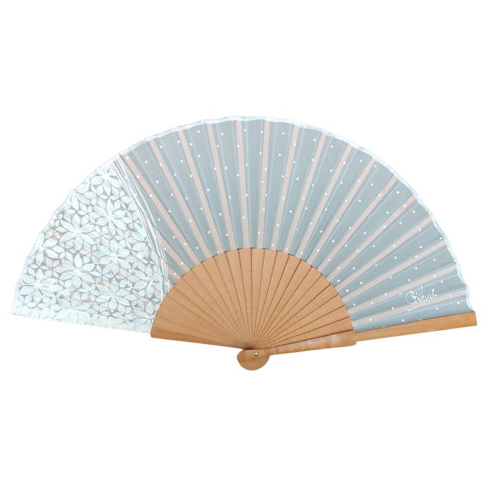 CONCHA BLANCH - Venta al por mayor Ventilador plegable de mano - Abanico blanco de seda natural pintado a mano para novia