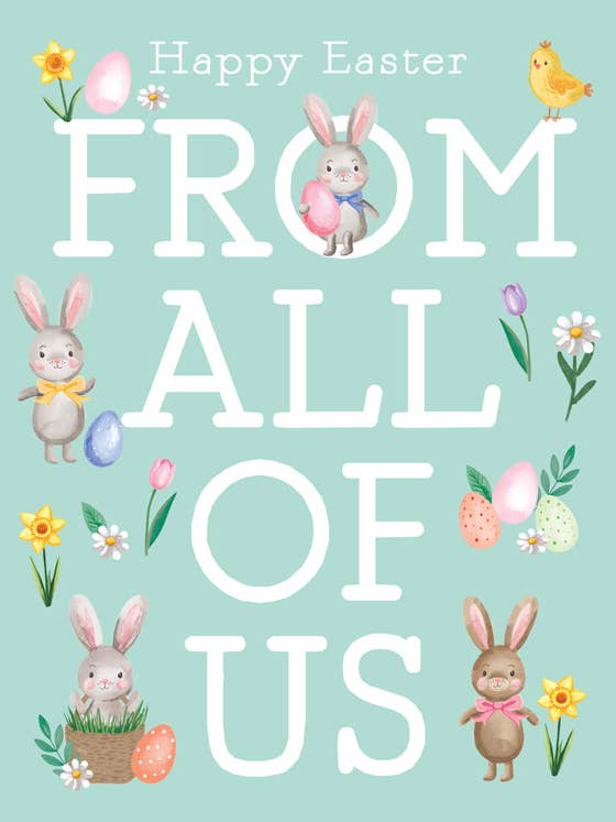 Påskkort, Från oss alla, Kanintyp för wholesale av Piccadilly Greetings