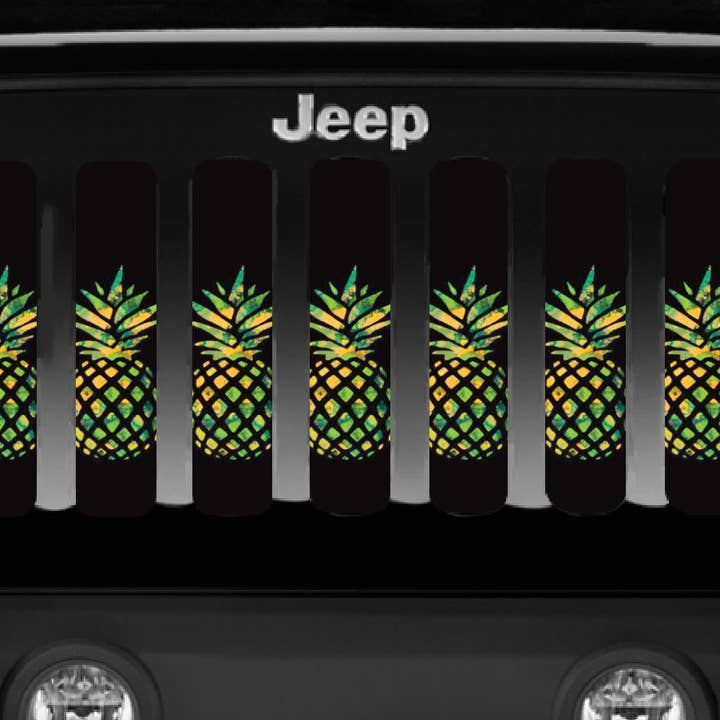 Tropische Ananassen Jeep Grille Inzetstuk voor wholesale door Dirty Acres