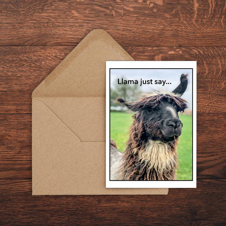Carte Lama Just Say pour la vente par Tiny Hands Productions