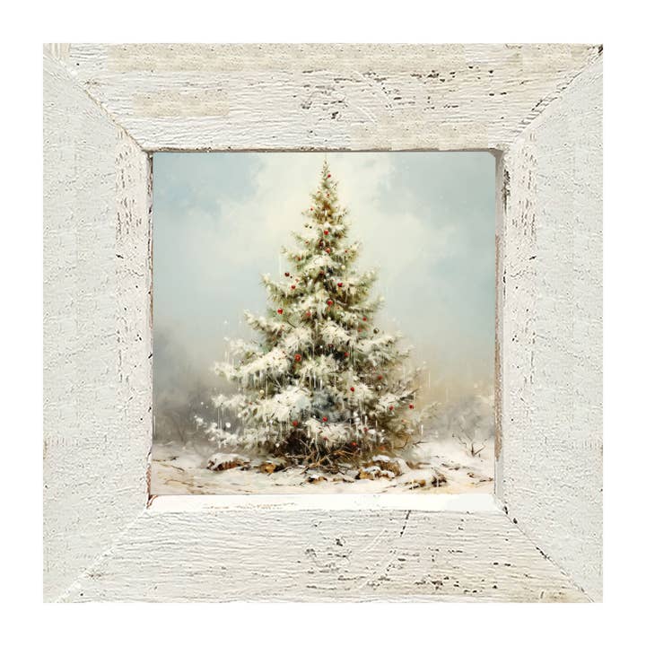 ginger blue - Wholesale Christmas Wall Art - Snowy Christmas tree