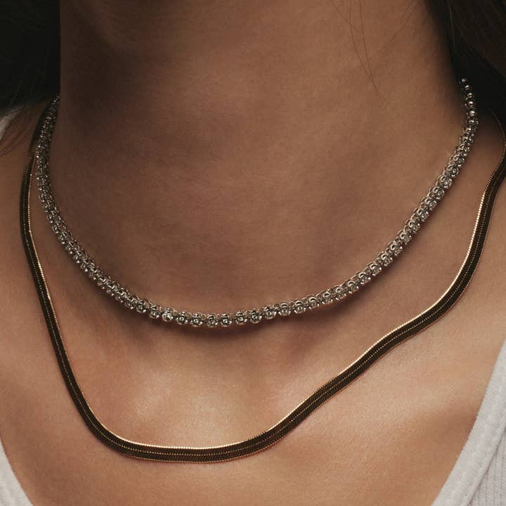 Luv AJ – Engroshandel Led/kæde halskæde – Classique Herringbone-kæde - Guld4