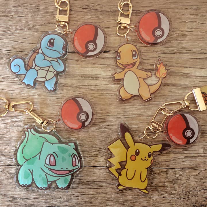 Sadsquatch - Wholesale Keychain Bracelet - Choose Your Starter - Cute Pokemon Wristlet Lanyard Keychain8