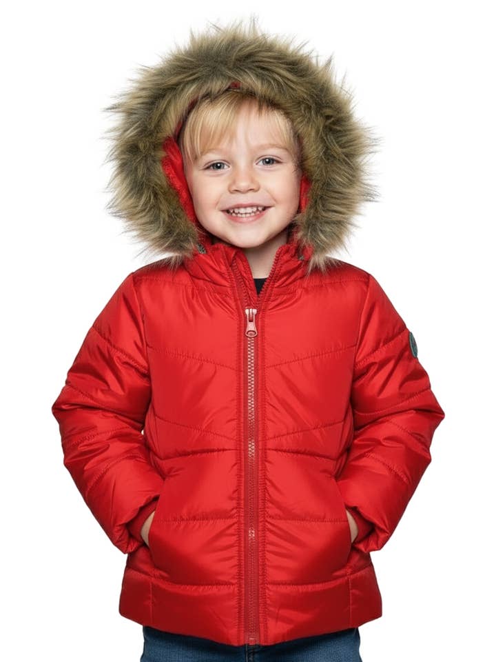 Pufferjacke mit Kapuzenfell 2-3-4 für den Großhandel von Unik