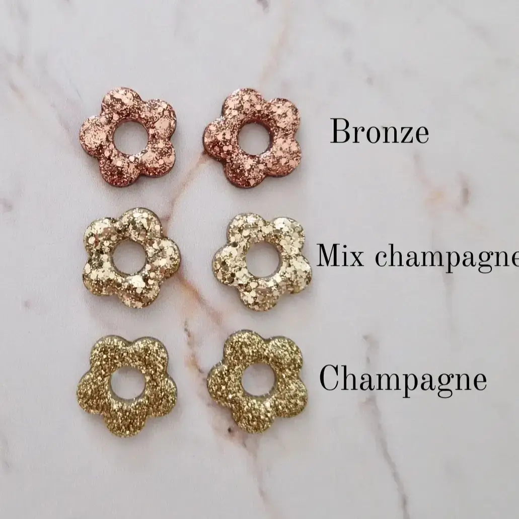 Les Noeuds de Maman - Vente Pince à cheveux – femme - Fleurs pour créole SEULES (sans créoles) couleurs au choix0