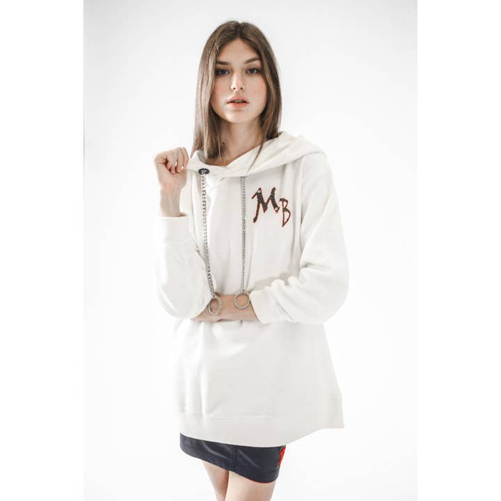 MONDAY BLUE Print Chain Hoodie for wholesale by VUDECO