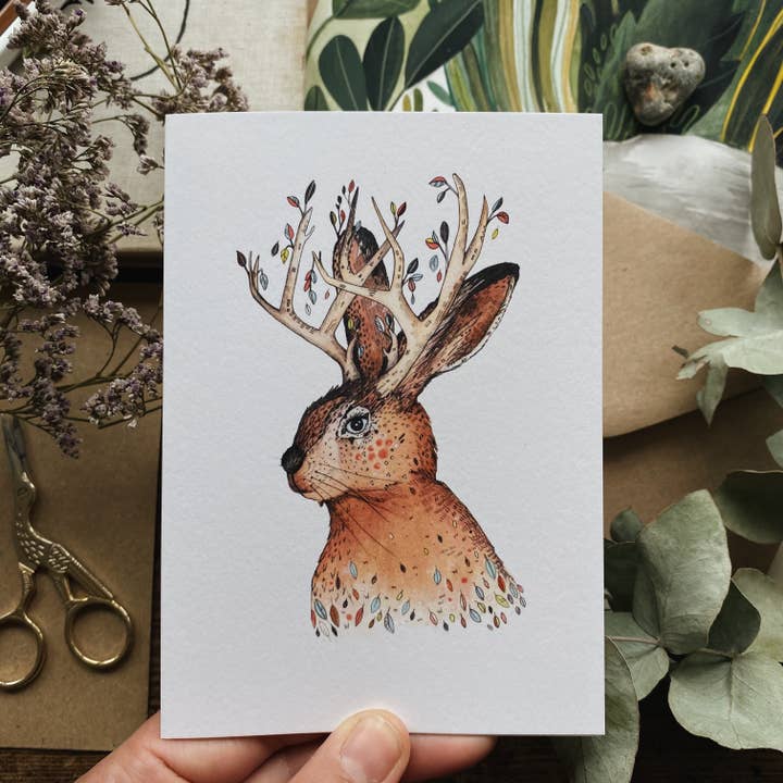 Sandra Dieckmann - Vente Carte de vœux classique - Jackalope//Carte de voeux