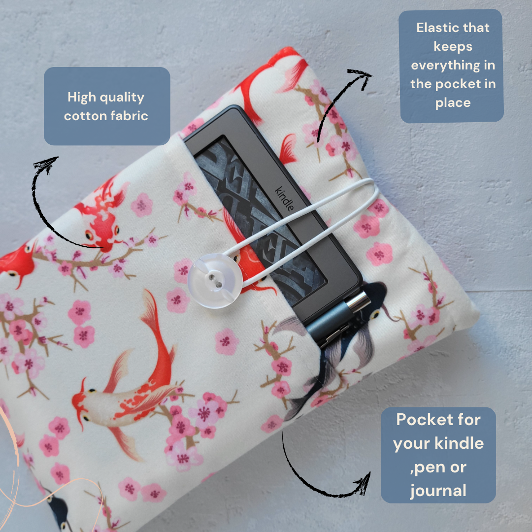 Anegami Bookish Boutique - Wholesale Book Cover - Koi fish Book Sleeve, Bible fabric cover, Book lover gift1