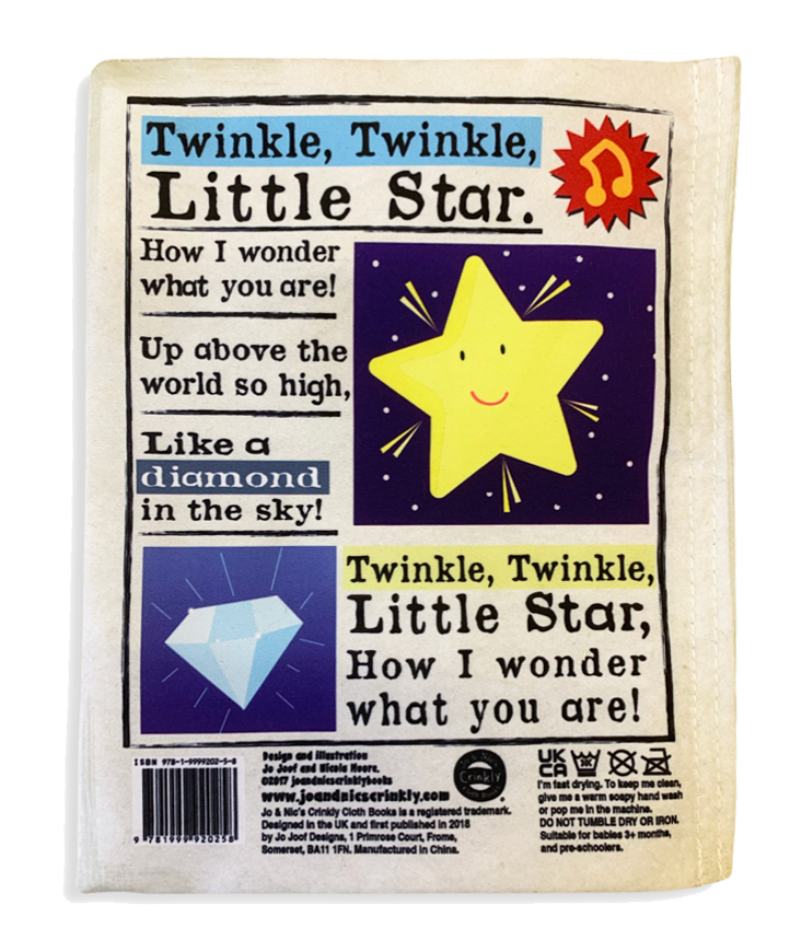 Jo & Nic's Crinkly Cloth Books - Wholesale Baby & Toddler Book (0-2) - Nursery Times Crinkly Newspaper - Nursery Rhymes 13