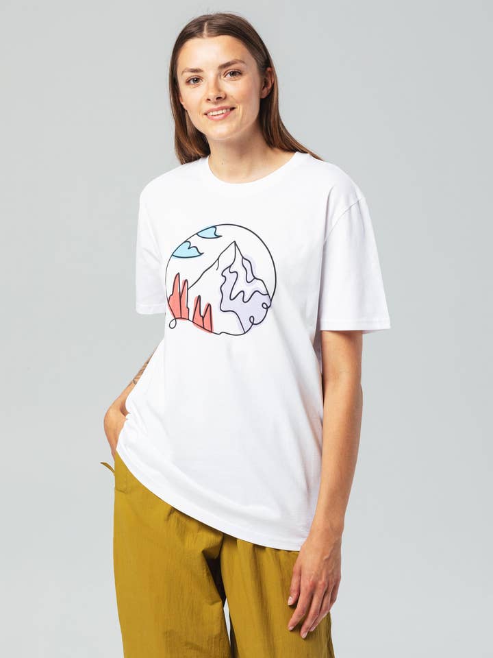 White Landscape T-Shirt for wholesale on Faire